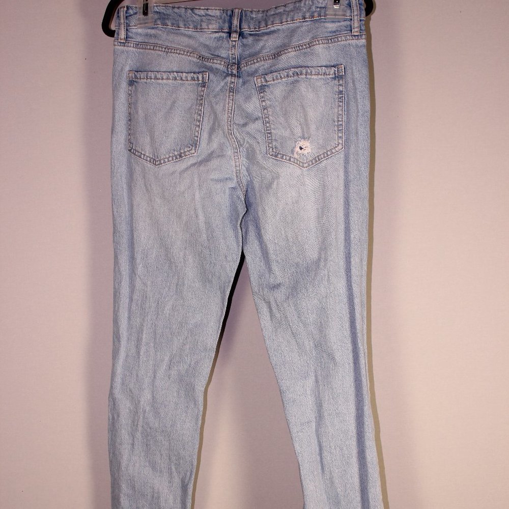 Garage Mid-High Rise Denim Distressed Straight Jean - Picture 2 of 4